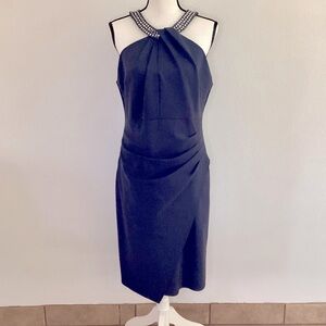 ALEX EVENING Halter Embellished Cocktail Dress